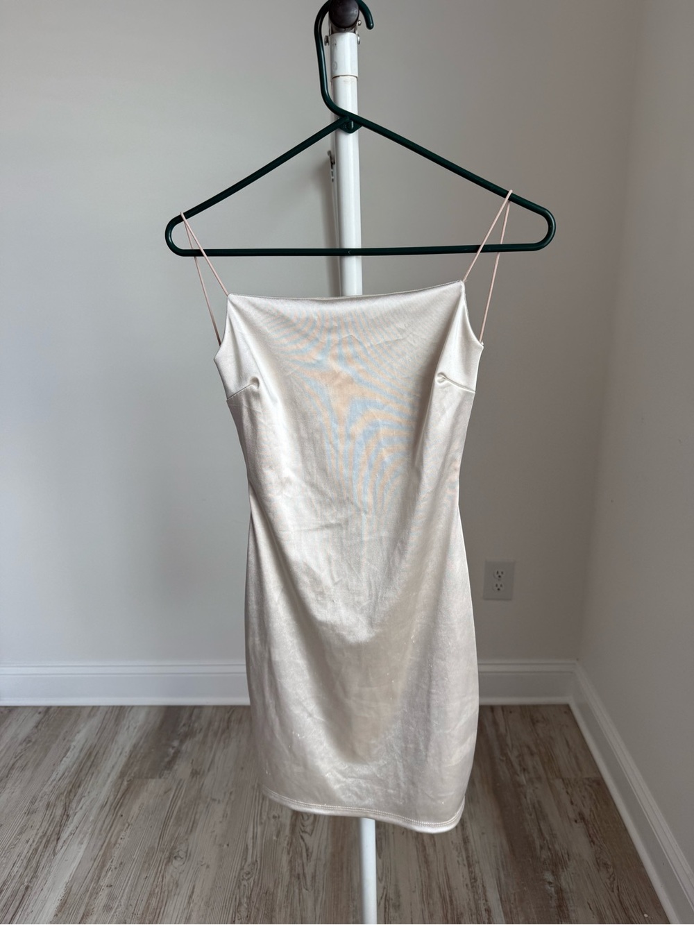 Satin Slip Mini Dress in Champagne